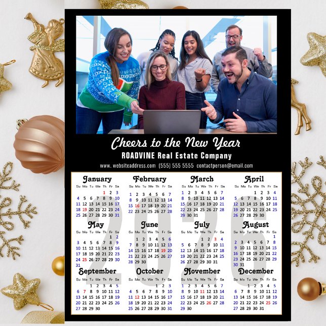 Calendario 2026 Foto de negocios Simple Magnético  (Subido por el creador)
