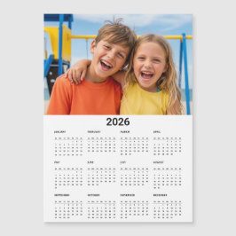 Calendario 2026 Foto Familiar Imán de Nevera Moder