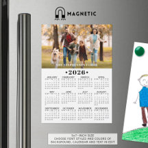 Calendario 2026 Foto Magnético Personalizado