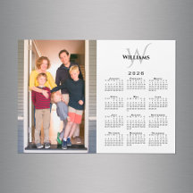 Calendario 2026 Foto Personalizada Monograma Nombr