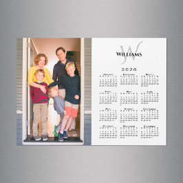 Calendario 2026 Foto Personalizada Monograma Nombr