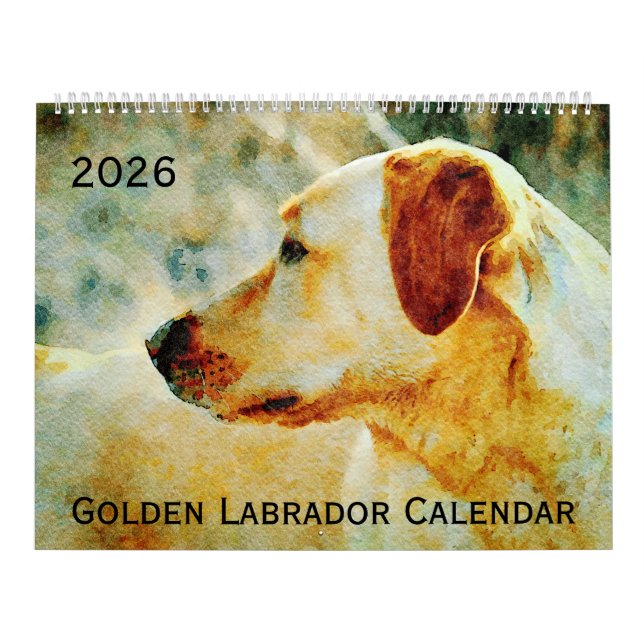 Calendario 2026 Golden Labrador Dog Lovers Gift Lab Mama Gift (Tapa)