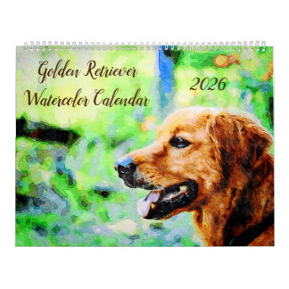 Calendario 2026 Golden Retriever Dogs Golden Owner gift