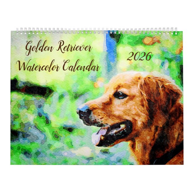 Calendario 2026 Golden Retriever Dogs Golden Owner gift (Tapa)