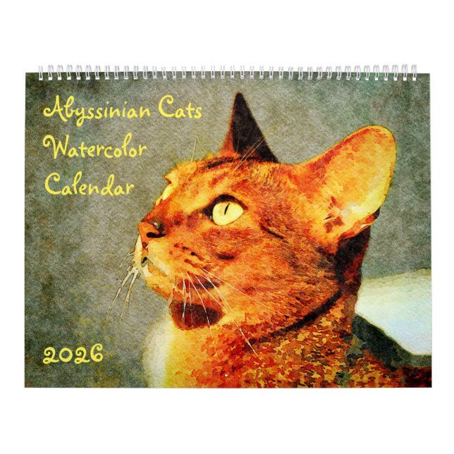 Calendario 2026 Gorgeous Abyssinian Cat Lovers Gift (Tapa)
