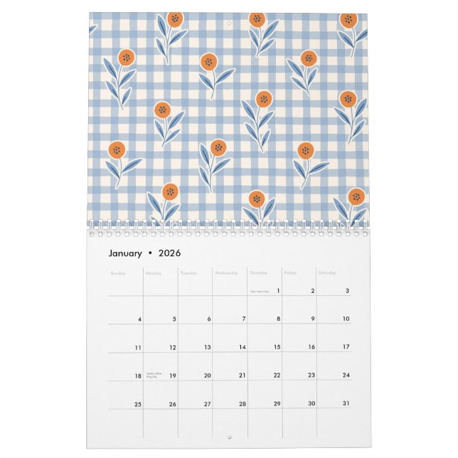 Calendario 2026 Grandmillenial Pastel Floral Art Calendar (Jan 2026)
