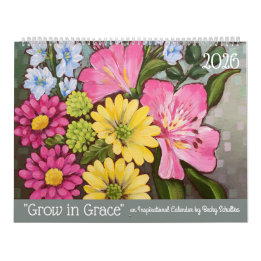 Calendario 2026 Grow in Grace Inspirational Floral Calendar