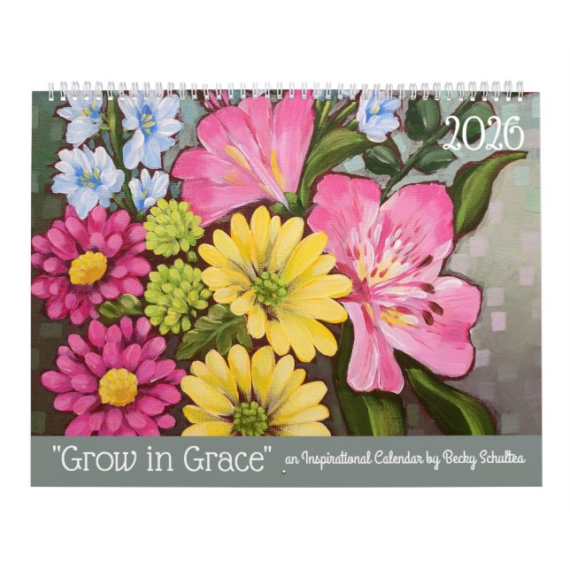 Calendario 2026 Grow in Grace Inspirational Floral Calendar (Tapa)