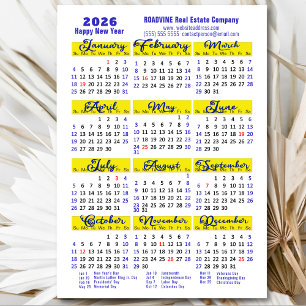 Calendario 2026 Guión azul Sencillo magnético de n