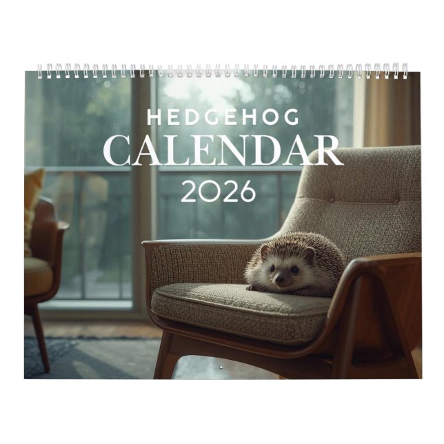 Calendario 2026 Hedgehog Wall Calendar | 12 Month (Tapa)