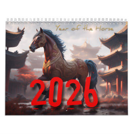 Calendario 2026 Hípica de Animales Zodiacos Chinos por IA Cal