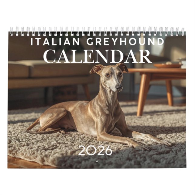 Calendario 2026 Italian Greyhound Wall Calendar  (Tapa)