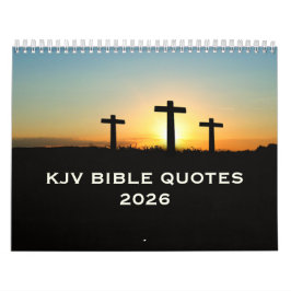 Calendario 2026 KJV Bible Scripture Three Crosses Inspiration