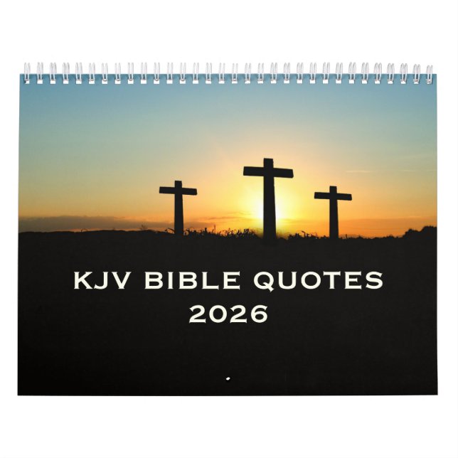 Calendario 2026 KJV Bible Scripture Three Crosses Inspiration (Tapa)
