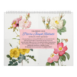 Calendario 2026 - Les Rosas - P.J. Redouté
