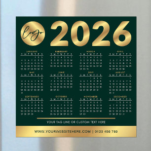 Calendario 2026 Logo de negocios Green & Gold Corp