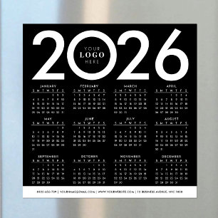 Calendario 2026 Logo de negocios Minimalistas Blan