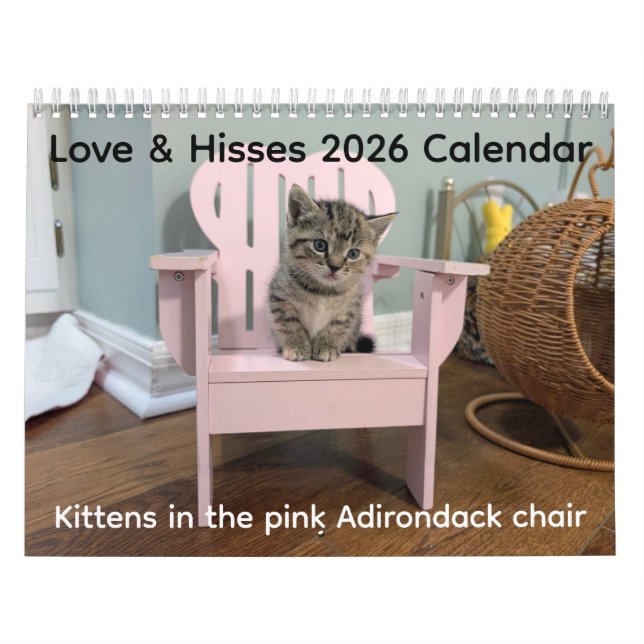 Calendario 2026 Love & Hisses Calendar - the pink Adirondack (Tapa)