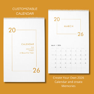 Calendario 2026 Minimalista Moderno Elegante