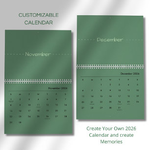 Calendario 2026 Minimalista Moderno Elegante