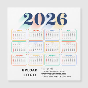 Calendario 2026 Minimalista Moderno Elegante Logo