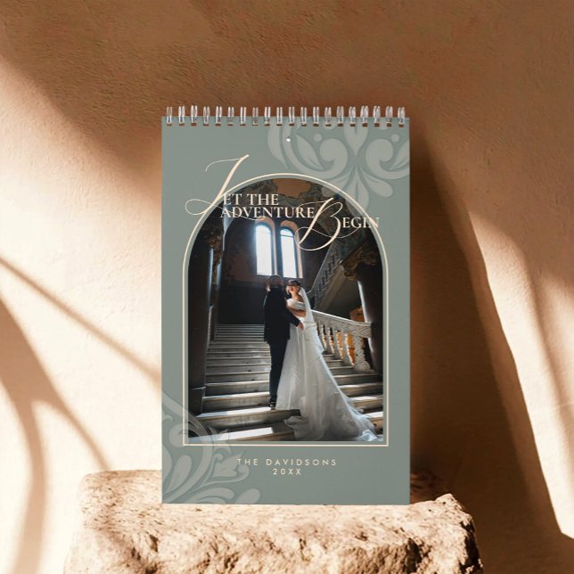 Calendario 2026 Modern Classic Sage Damask Chic Couple  (Subido por el creador)