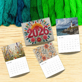Calendario 2026 Modern Cross Stitch Art | Aesthetic