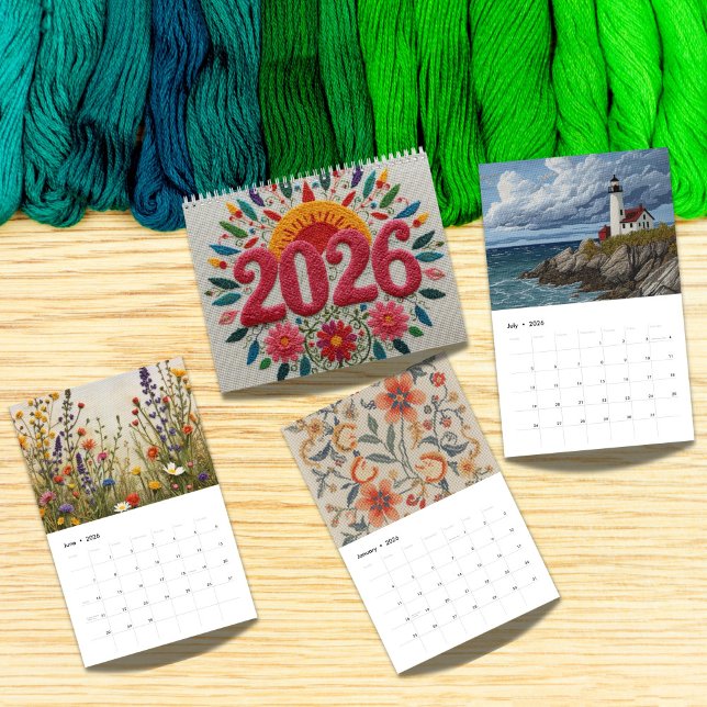 Calendario 2026 Modern Cross Stitch Art | Aesthetic  (Subido por el creador)