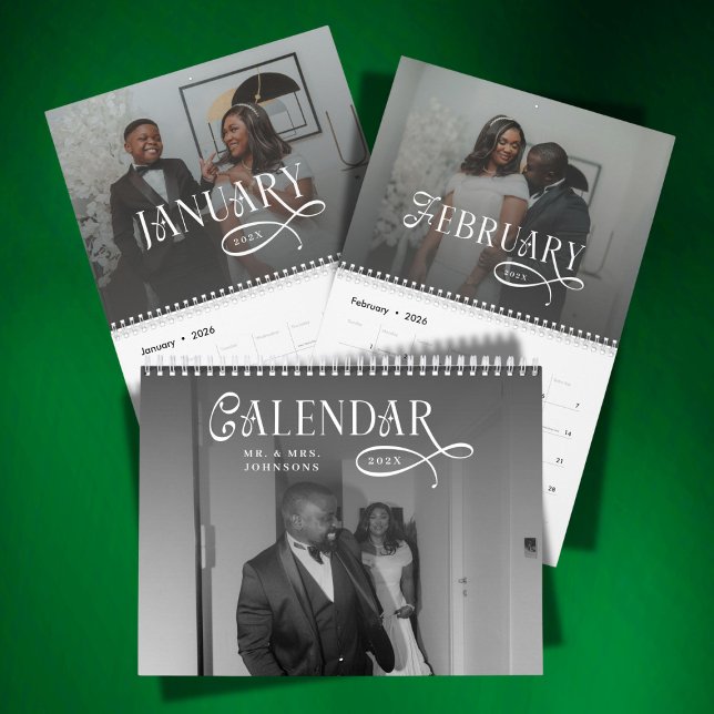 Calendario 2026 Modern Elegant Wedding 14 Photos Newlyweds (Subido por el creador)