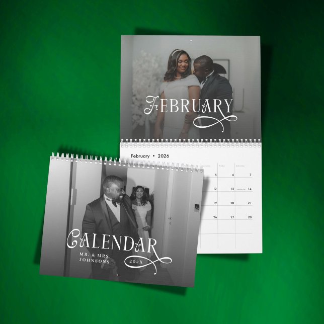 Calendario  2026 Modern Elegant Wedding Photo Newlyweds (Subido por el creador)