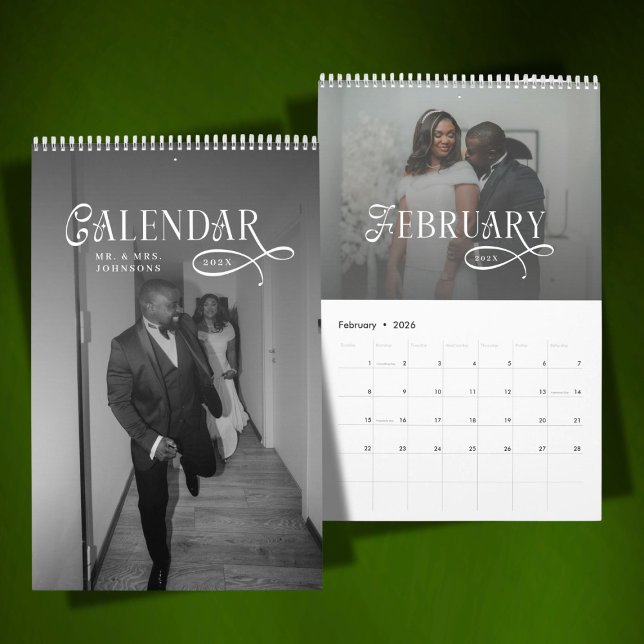 Calendario 2026 Modern Elegant Wedding Photo Newlyweds (Subido por el creador)