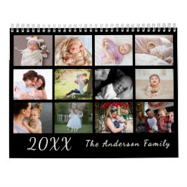 Calendario 2026 Modern Family Photo Calendar – black & white