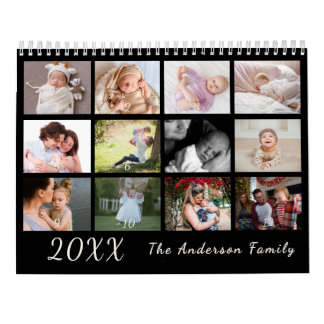 Calendario 2026 Modern Family Photo Calendar – black & white