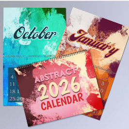 Calendario 2026 moderno abstracto colorido retro