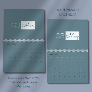 Calendario 2026 Moderno Simple y Elegante