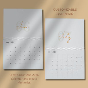Calendario 2026 Moderno Simple y Elegante