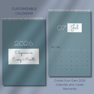 Calendario 2026 Moderno Simple y Elegante