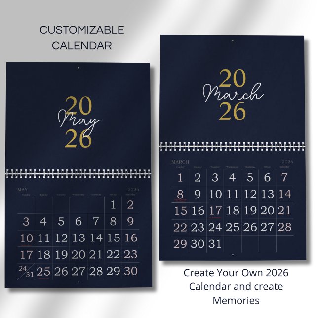 Calendario 2026 Moderno Simple y Elegante (Subido por el creador)