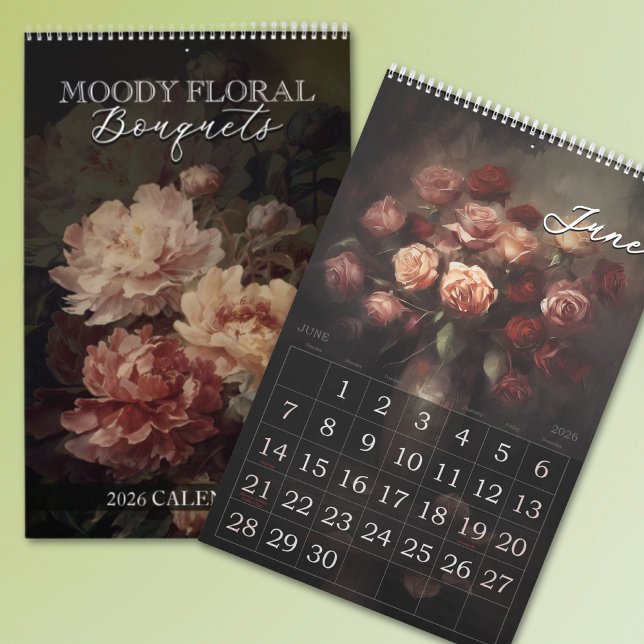 Calendario 2026 moody floral bouquets (Subido por el creador)