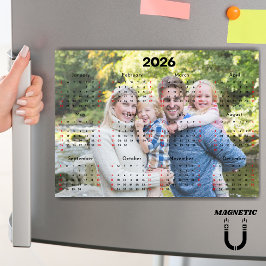 Calendario 2026 Negro y Rojo Foto Personalizada Im