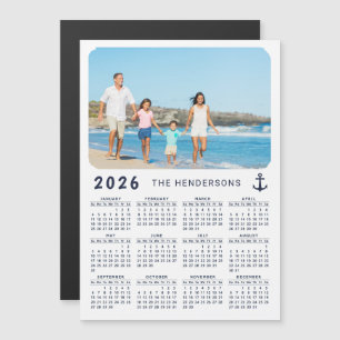 Calendario 2026 Nombre de la familia de fotos Imán