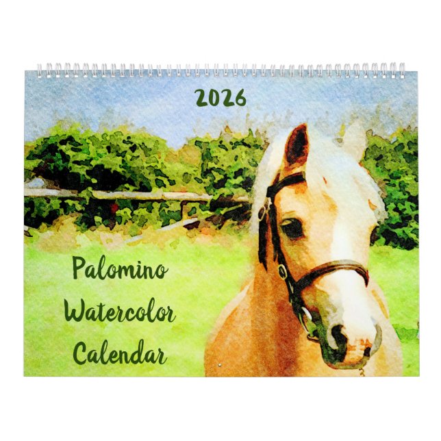 Calendario 2026 Palomino Horses Ponies Owners Lovers Gift (Tapa)