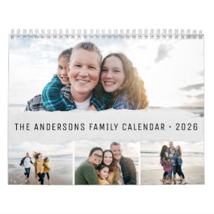 Calendario 2026 Personalizado Familia Simple Minimalista