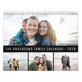 Calendario 2026 Personalizado Familia Simple Minimalista