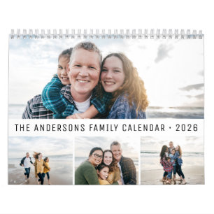 Calendario 2026 Personalizado Familia Simple Minimalista