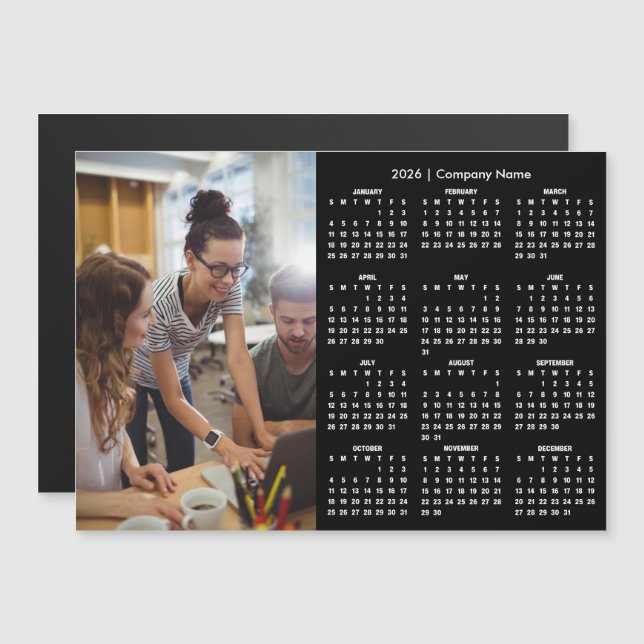 Calendario 2026 Personalizado Imán Foto Empresaria (Anverso/Reverso)