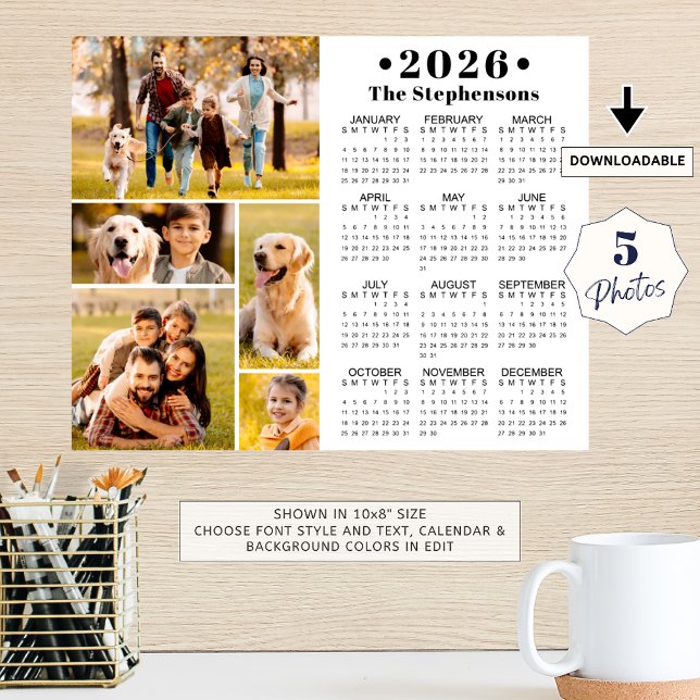 Calendario 2026 Póster Personalizado de 5 Fotos en (Subido por el creador)