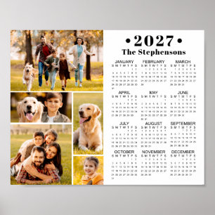 Calendario 2026 Póster Personalizado de 5 Fotos en