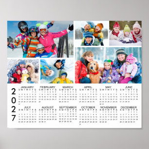 Calendario 2026 Póster Personalizado de 6 Fotos en