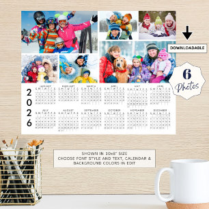 Calendario 2026 Póster Personalizado de 6 Fotos en